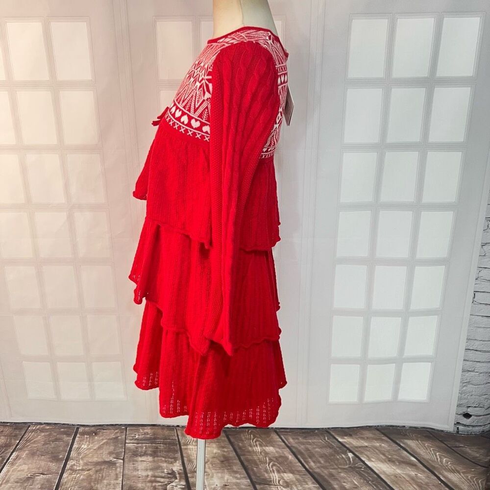 Hanna Anderson NWT knitting in Swedish red tiered holiday dress size 150 or girl - Picture 6 of 10
